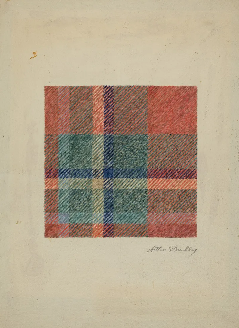 Plaid Woolen Blanket by Arthur G. Merkley - Canvas Print