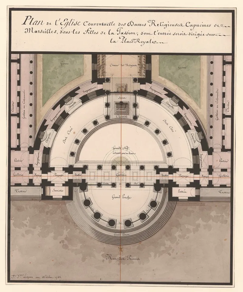 Plan De Leglise Conventuelle Des Dames Religieuses Capucines De Marseilles Dites Les Filles De La Passion