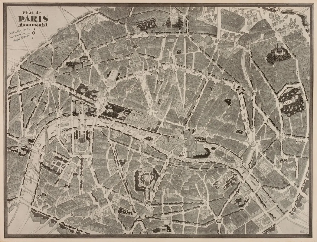 Plan De Paris Monumental by Ralph Barton - Canvas Print