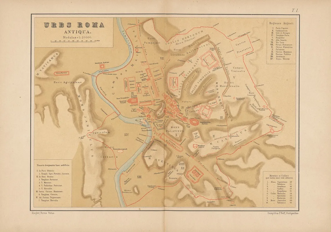 Plan Des Al Ten Rom by Christoph Ziegler - Canvas Print