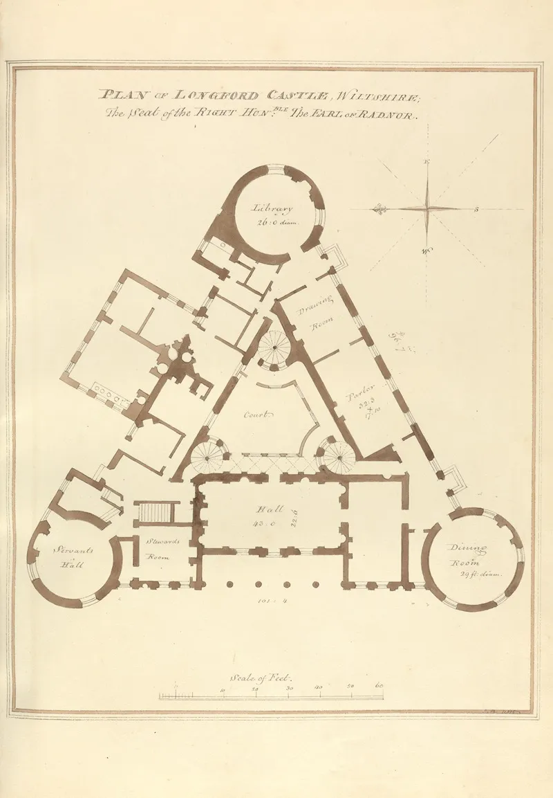 Plan Of Longford Castle Wiltshire The Seat Of The Right Honble The Earl Of Radnor by John Buckler - Canvas Print