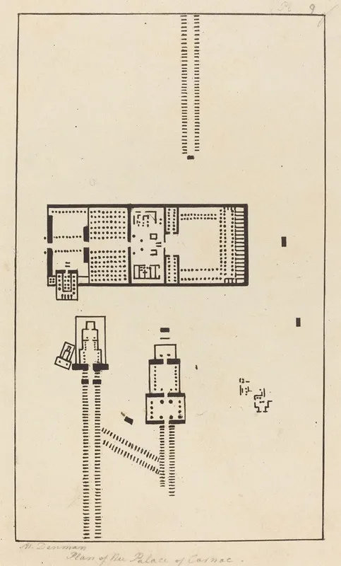 Plan Of The Palace Of Carnac Published 1829 by Maria Denman - Canvas Print