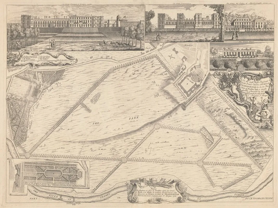 Plan Of Windsor Park by John Rocque - Canvas Print