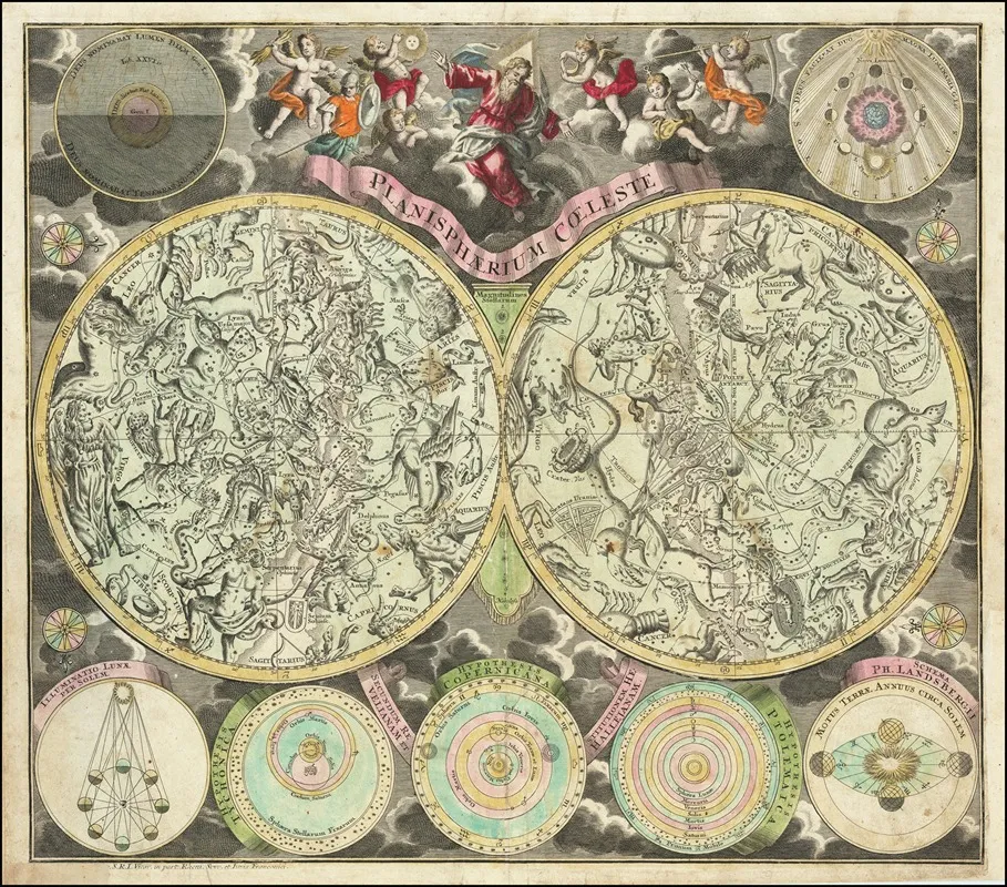 Planisphaerium Coeleste 2 by Matthäus Seutter - Canvas Print