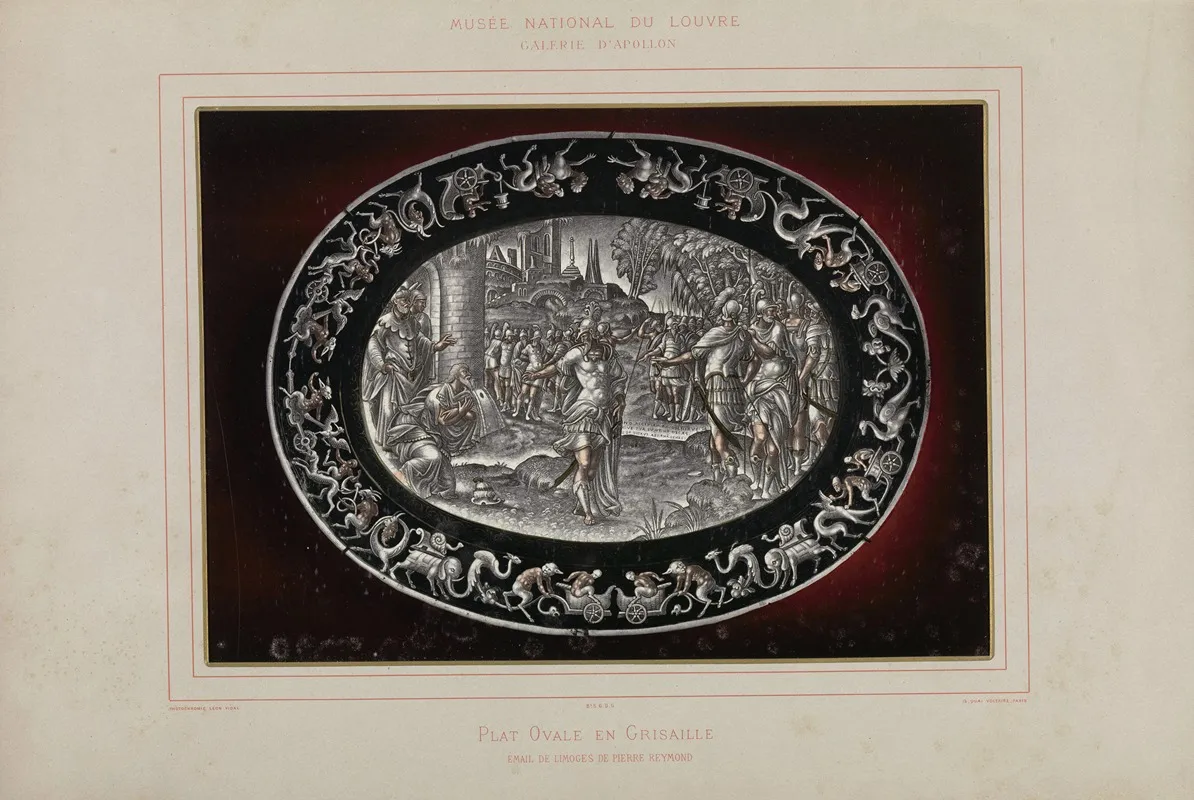 Plat Ovale En Grisaille Email De Limoges De Pierre Reymond by Léon Vidal - Canvas Print