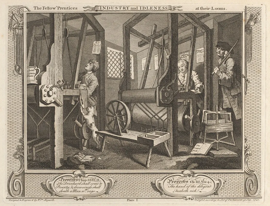 Plate 1 The Fellow Prentices At Their Looms
