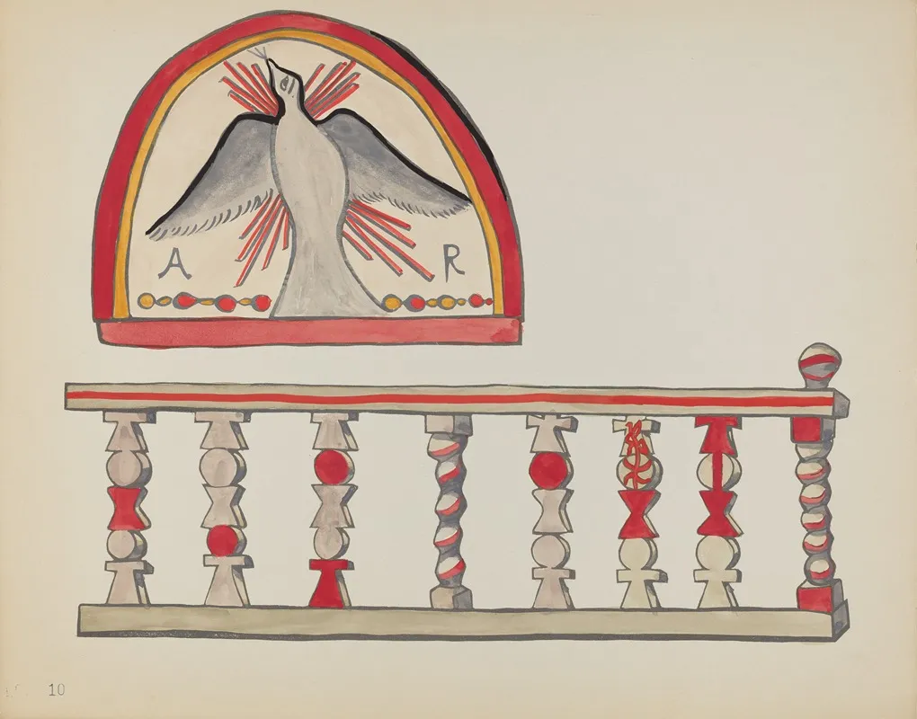 Plate 10 Holy Ghost Lunette Altar Rail Chimayo From Portfolio Spanish Colonial Designs Of New Mexico
