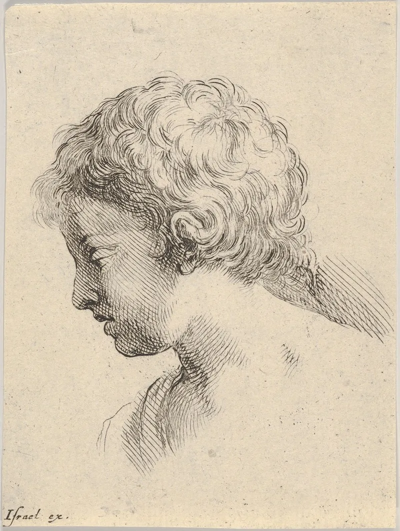 Plate 13 Head Of A Young Boy In Profile by Stefano Della Bella - Canvas Print