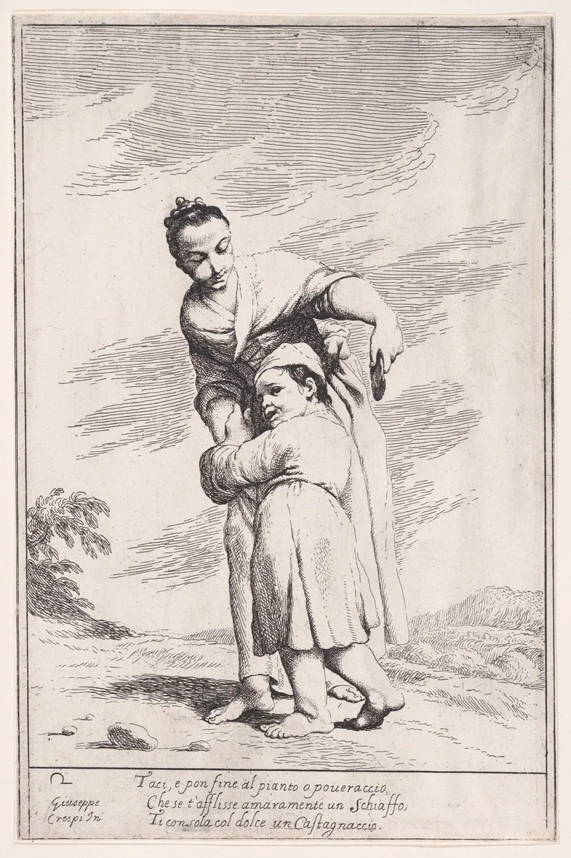 Plate 16 Menghina Quiets Cacasenno With A Chestnut Cake by Giuseppe Maria Crespi - Canvas Print
