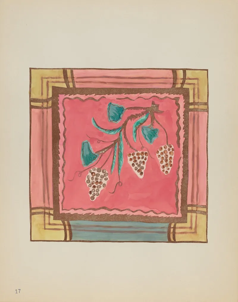 Plate 17 Grapes Altar Panel From Portfolio Spanish Colonial Designs Of New Mexico
