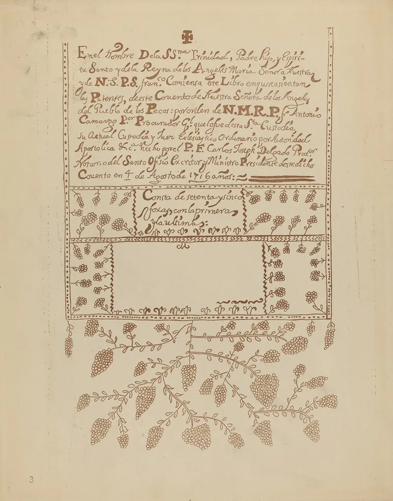 Plate 3 Pecos Book Of Visitations From Portfolio Spanish Colonial Designs Of New Mexico 4