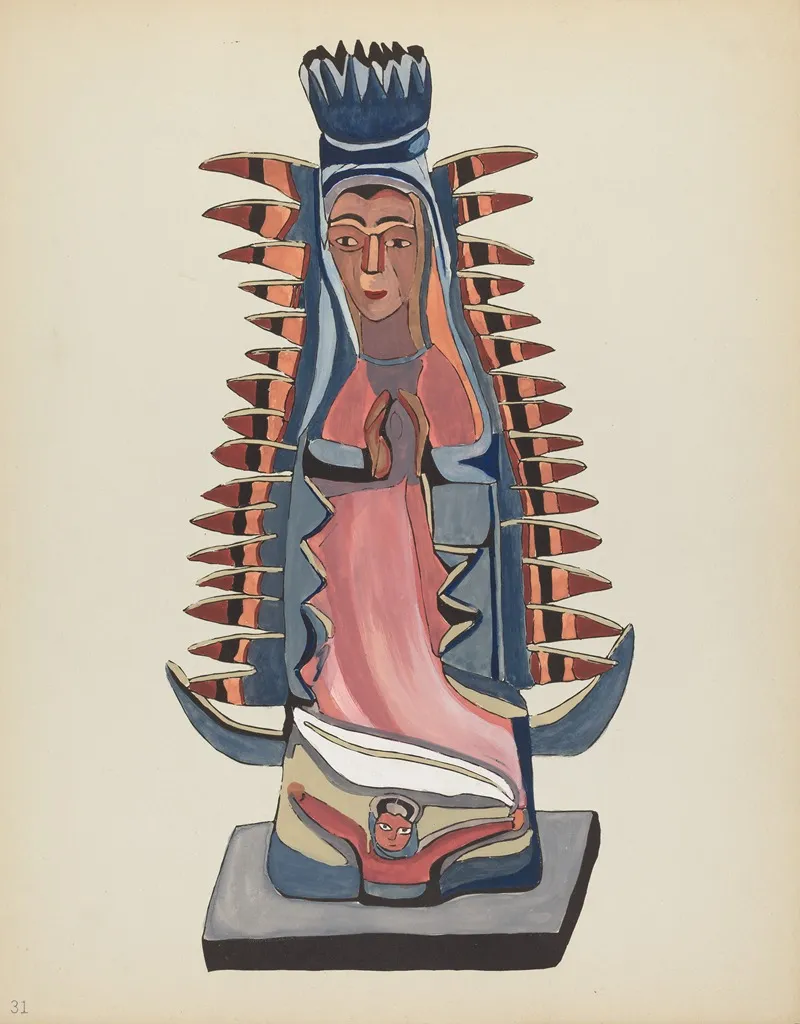 Plate 31 Our Lady Of Guadalupe From Portfolio Spanish Colonial Designs Of New Mexico 2 by American 20th Century - Canvas Print