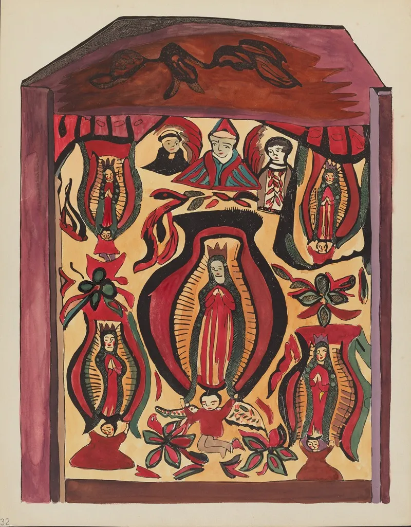 Plate 32 Our Lady Of Guadalupe From Portfolio Spanish Colonial Designs Of New Mexico