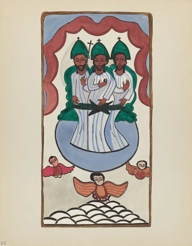 Plate 33 The Holy Trinity From Portfolio Spanish Colonial Designs Of New Mexico 2