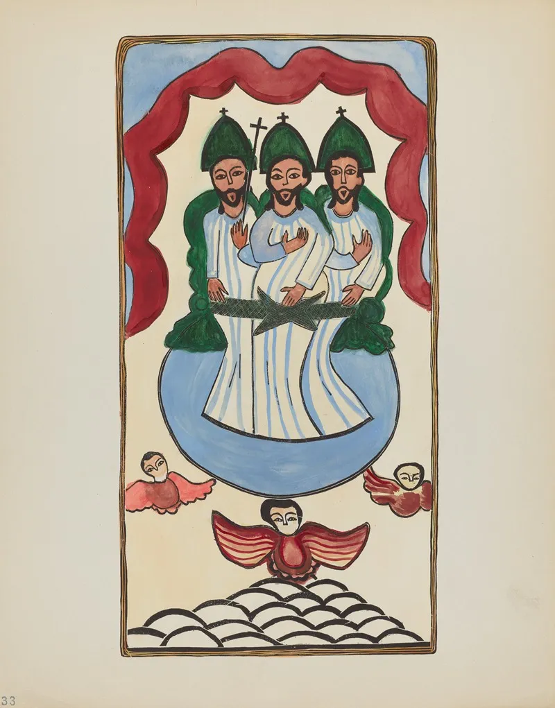 Plate 33 The Holy Trinity From Portfolio Spanish Colonial Designs Of New Mexico