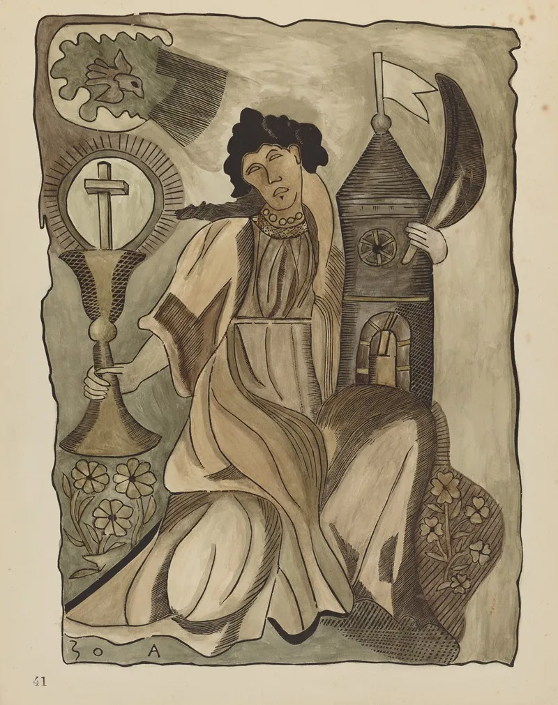 Plate 41 Santa Barbara From Portfolio Spanish Colonial Designs Of New Mexico