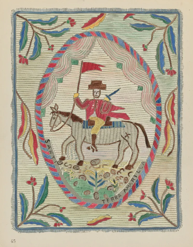 Plate 45 Embroidered Bedspread St James From Portfolio Spanish Colonial Designs Of New Mexico