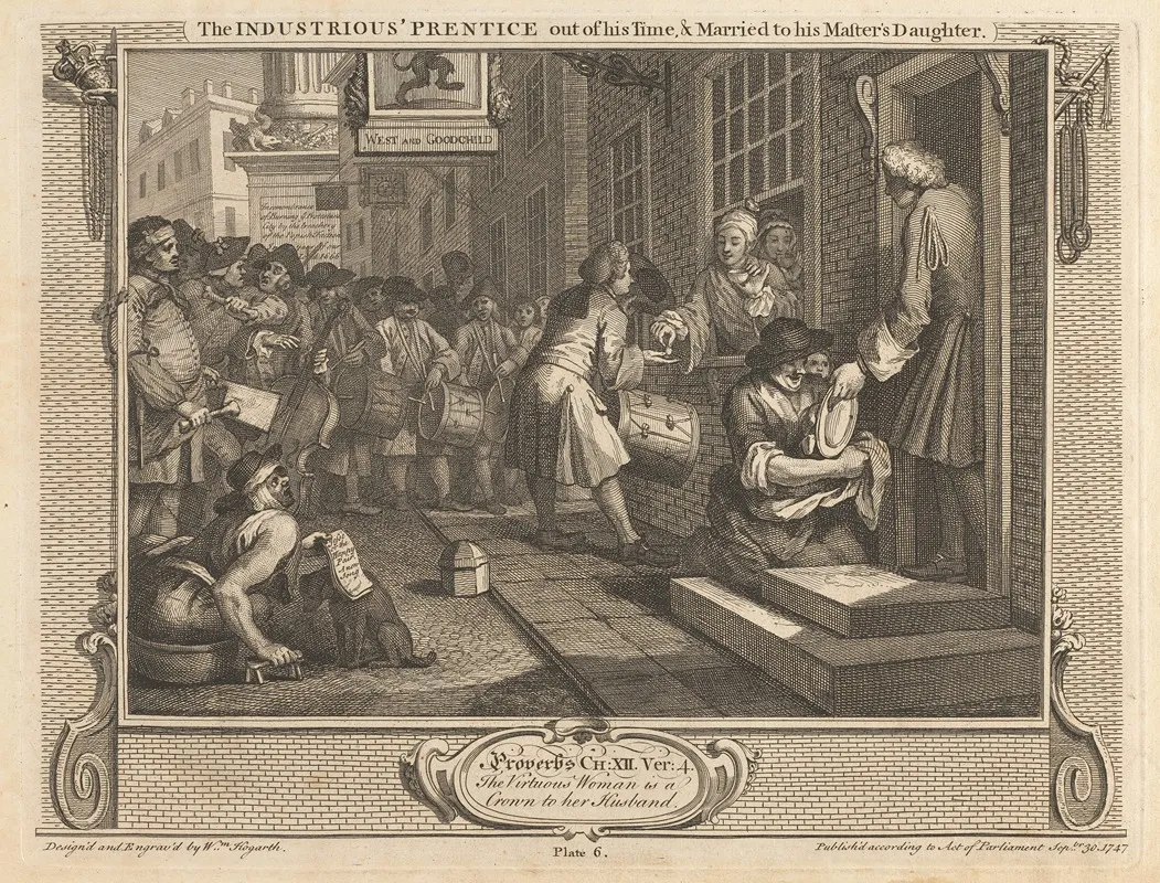 Plate 6 The Industrious Prentice Out Of His Time And Married To His Masters Daughter