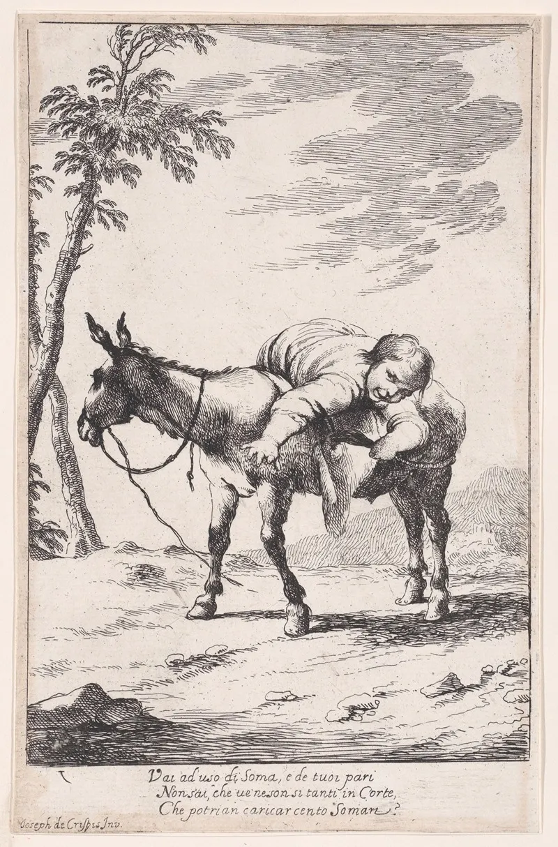 Plate 7 Bertoldino Lying On A Donkey