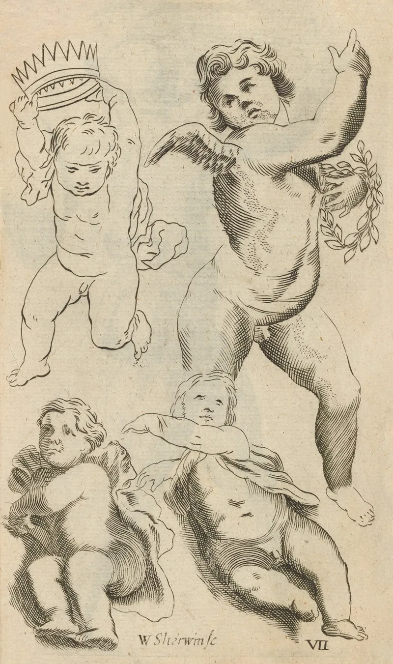 Plate Vii Artist Study Of Babies And Cherub