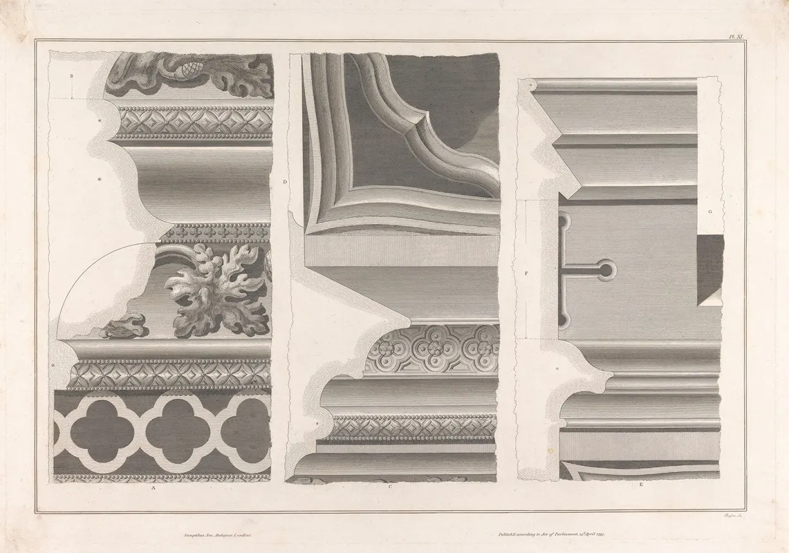 Plate Xi St Stephens Chapel by John Topham - Canvas Print
