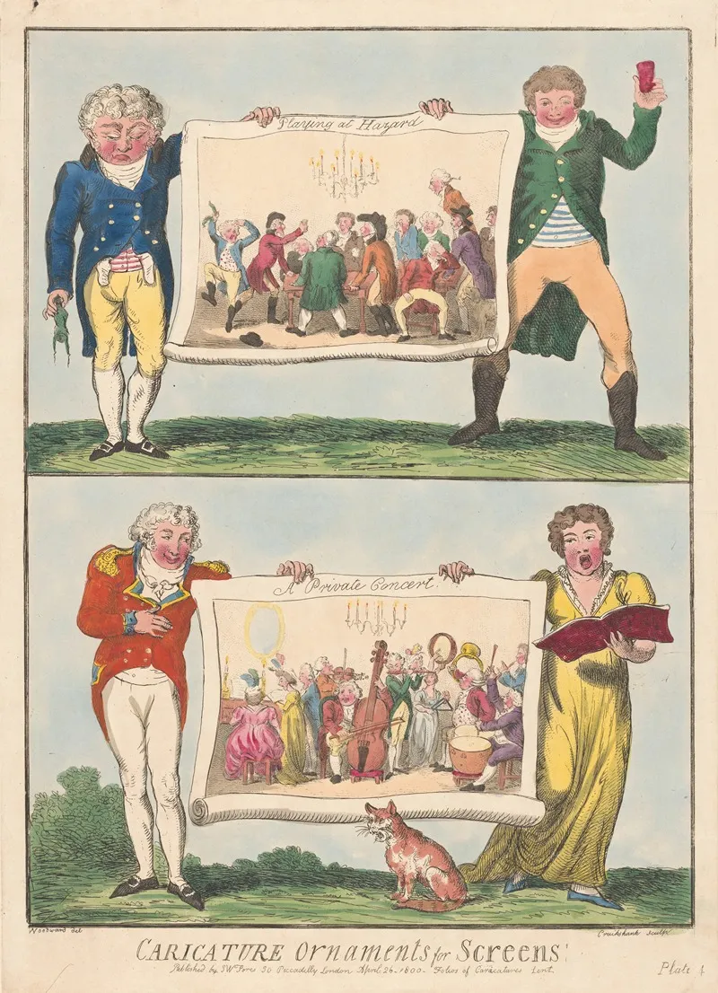 Playing At Hazard A Private Concert by George Cruikshank - Canvas Print