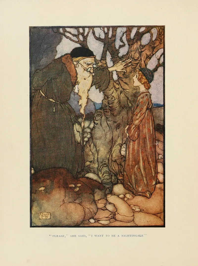 Please She Said I Want To Be A Nightingale by Edmund Dulac - Canvas Print