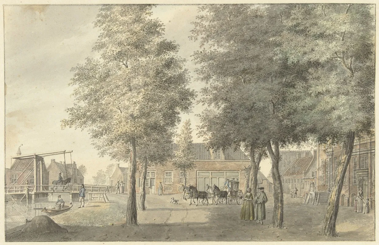 Plein In Het Dorp Zuilen by Hermanus Petrus Schouten - Canvas Print