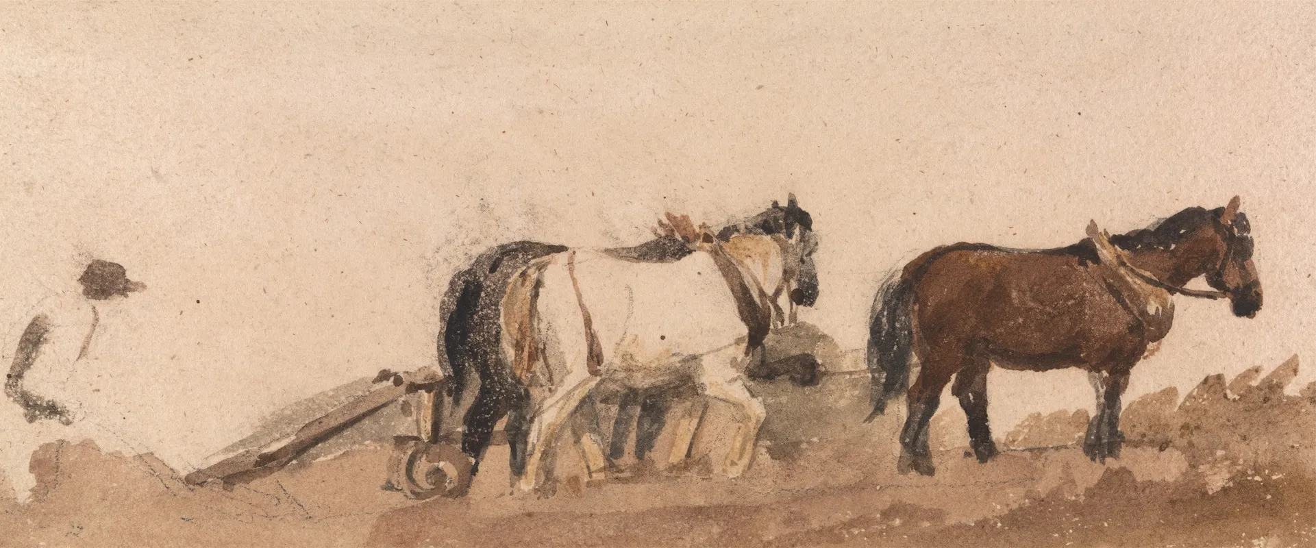 Plough Horses by Peter DeWint - Canvas Print