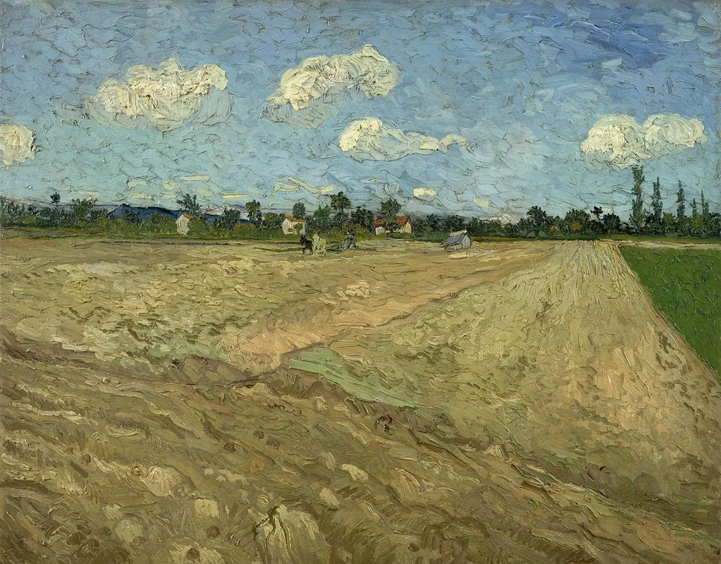 Ploughed Fields The Furrows by Vincent van Gogh - Canvas Print