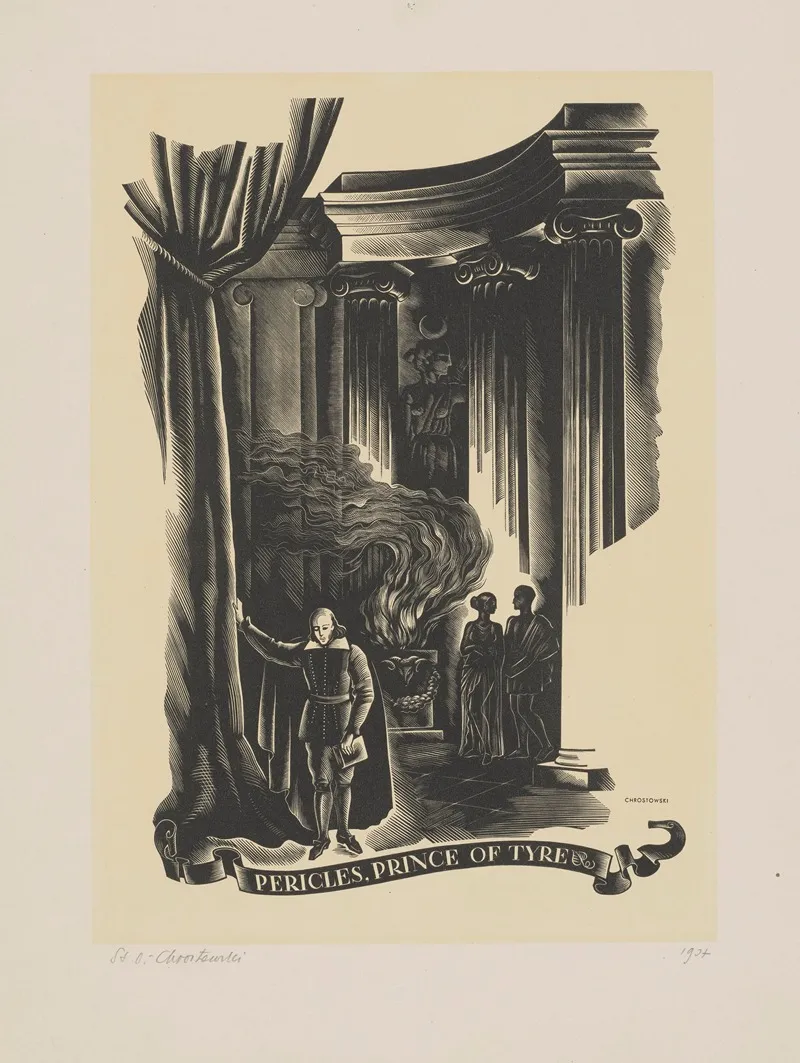 Poeta Gover Odslaniajacy Zaslone Ilustracja Do Sztuki Pericles Prince Of Tyre Williama Shakespearea