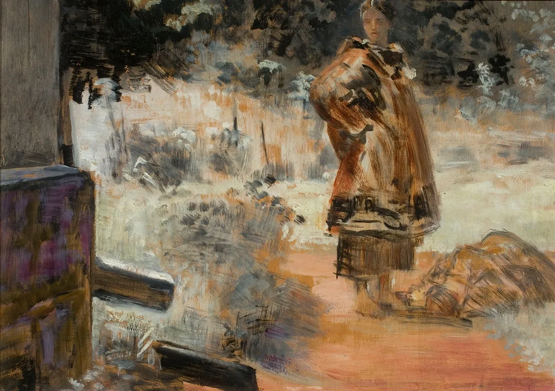 Poisoned Water Well Sketch by Jacek Malczewski - Canvas Print