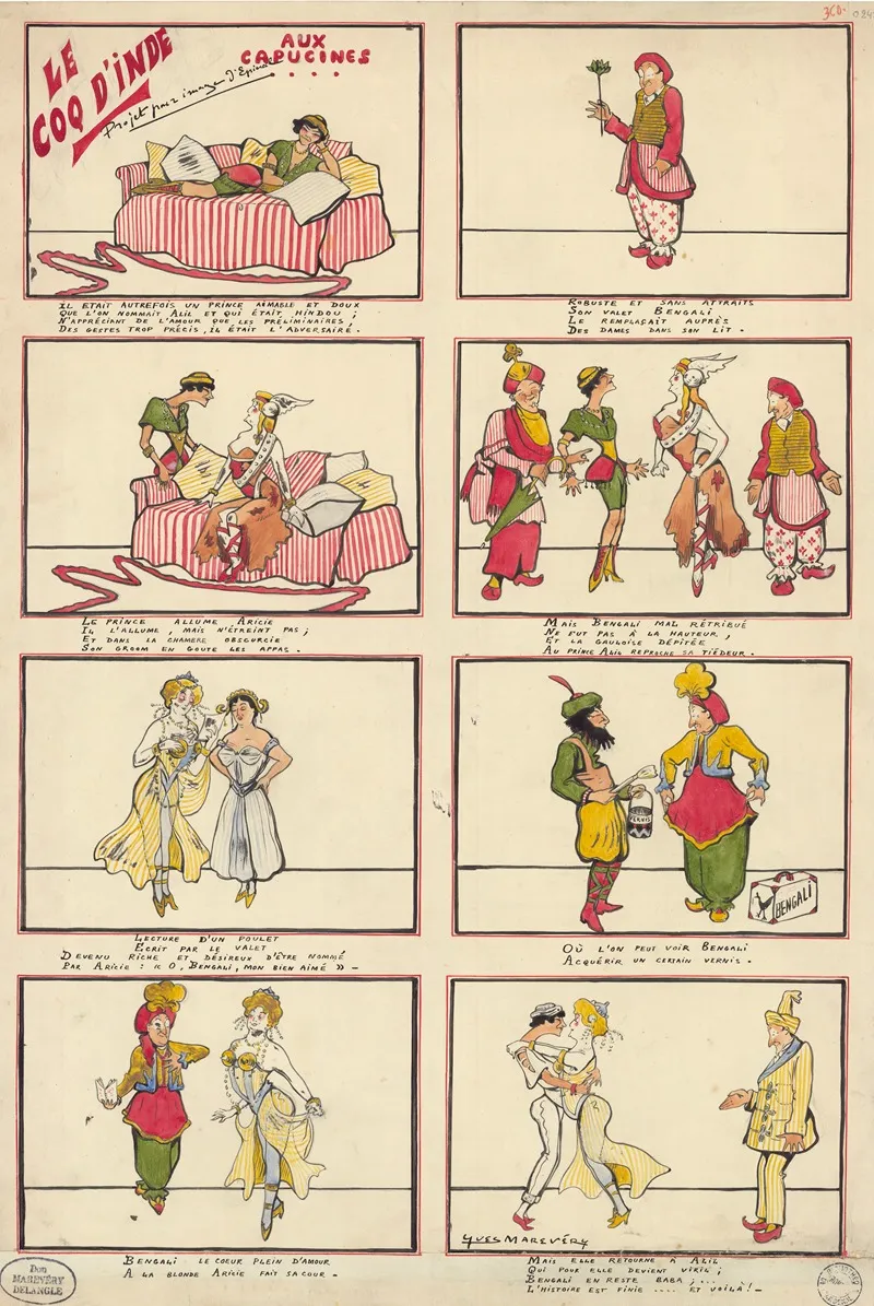 Polaire Charles Lamy Et Alice Bonheur Dans Le Coq Dinde De Rip by Yves Marevéry - Canvas Print
