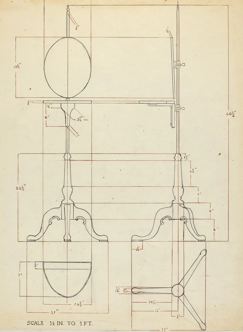 Pole Screen And Candlestand