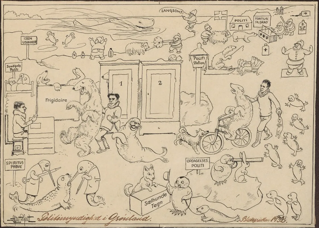 Police Authority In Greenland by Alfred Schmidt - Canvas Print