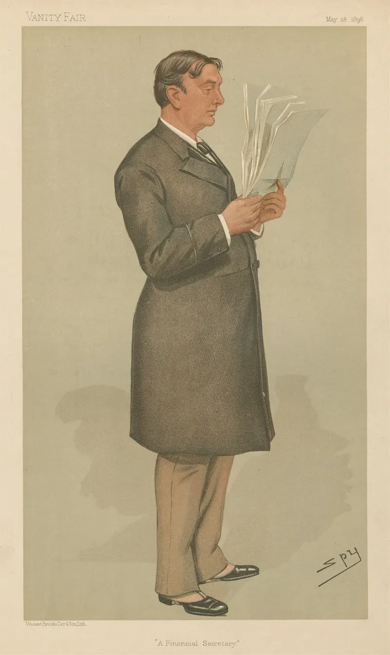Politicians A Financial Secretary Rt Hon R W Hanbury May 28 1896 by Leslie Matthew Ward - Canvas Print