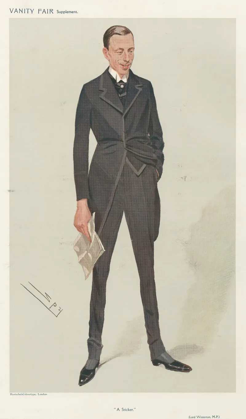 Politicians A Sticker Earl Winterton 16 September 1908 by Leslie Matthew Ward - Canvas Print