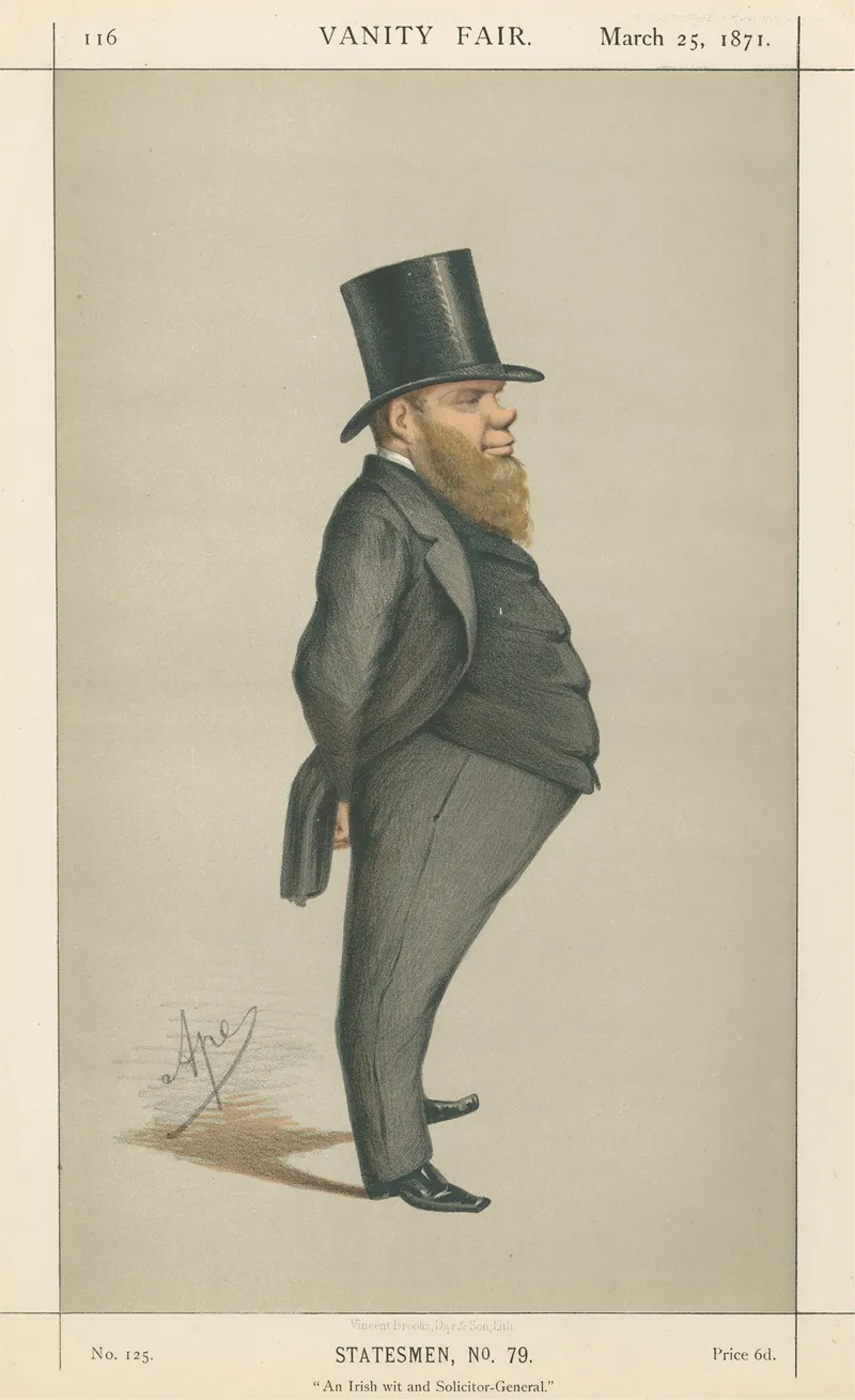 Politicians An Irish Wit And Solicitor General Mr Richard Dowse March 25 1871 by Carlo Pellegrini - Canvas Print