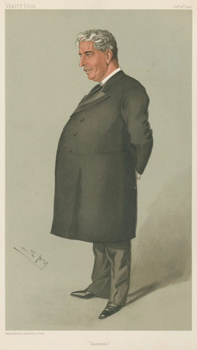 Politicians Australia Sir Edmund Barton October 16 1902 by Leslie Matthew Ward - Canvas Print