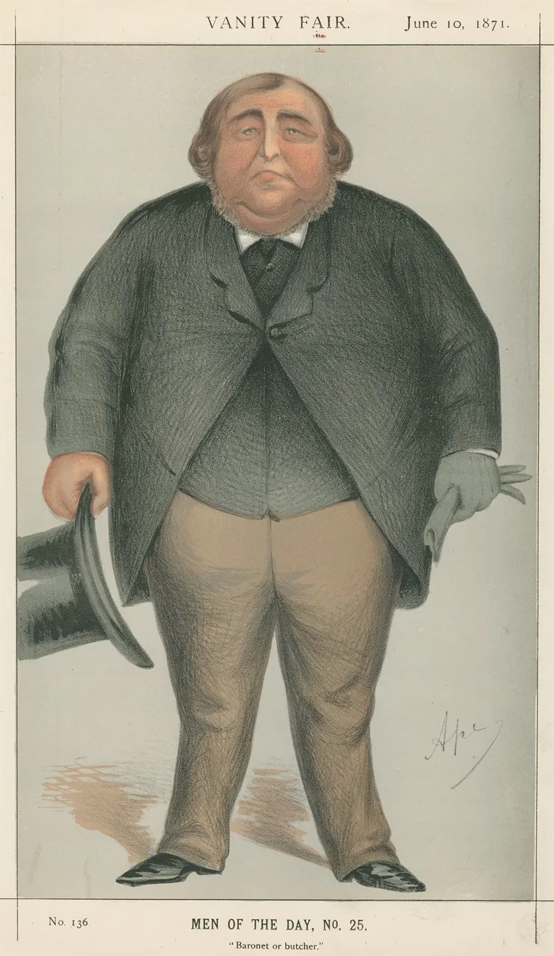 Politicians Baronet Or Butcher Sir Roger Doughty Tichborne 10 June 1871 by Carlo Pellegrini - Canvas Print