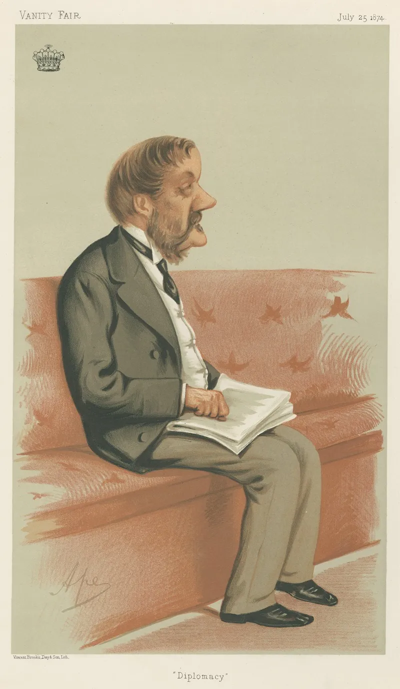 Politicians Diplomacy James Howard Harris Earl Of Malmesbury 25 July 1874 by Carlo Pellegrini - Canvas Print