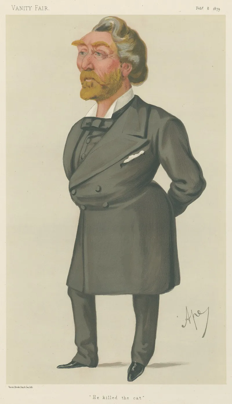 Politicians He Killed The Cat Mr Arthur John Otway 8 February 1879 by Carlo Pellegrini - Canvas Print