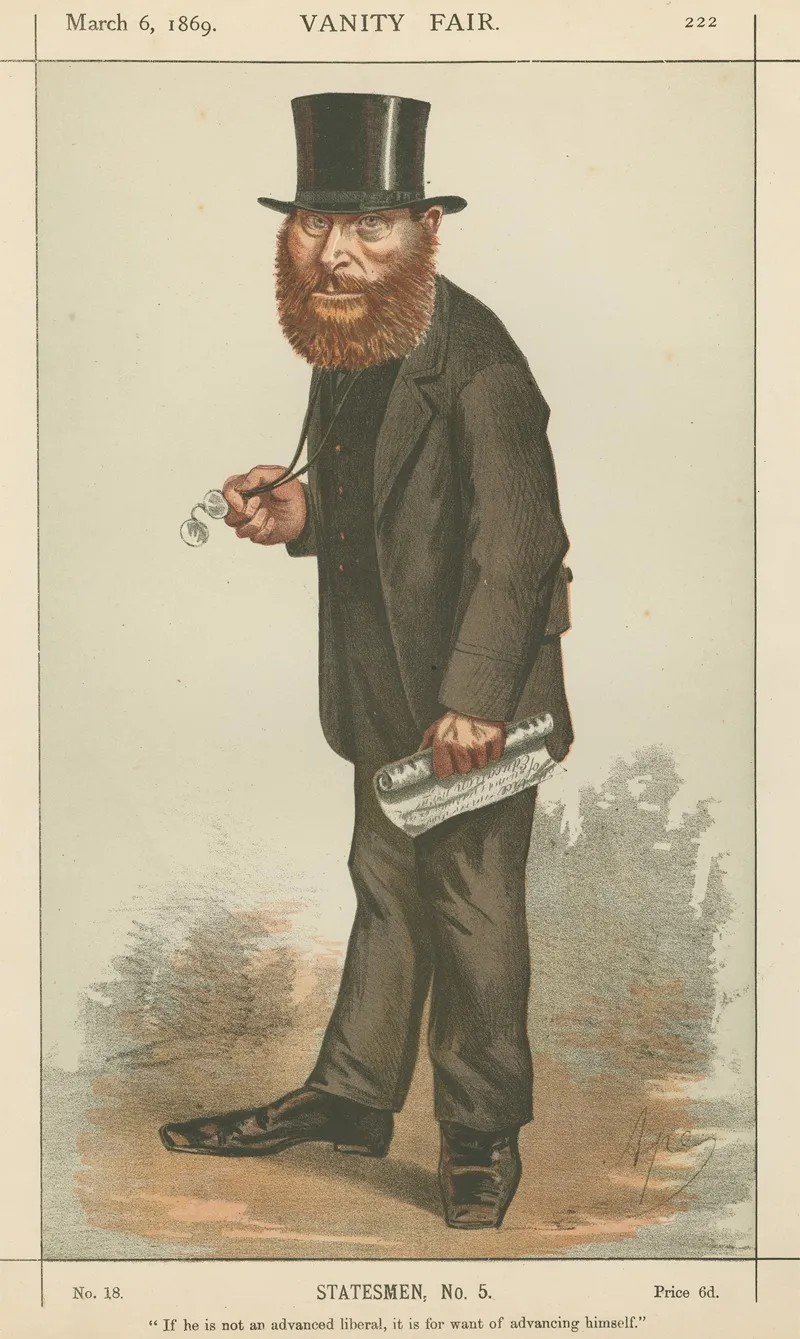 Politicians If He Is Not An Advanced Liberal It Is For Want Of Advancing Himself Rt Hon W E Forster March 6 1869 by Carlo Pellegrini - Canvas Print
