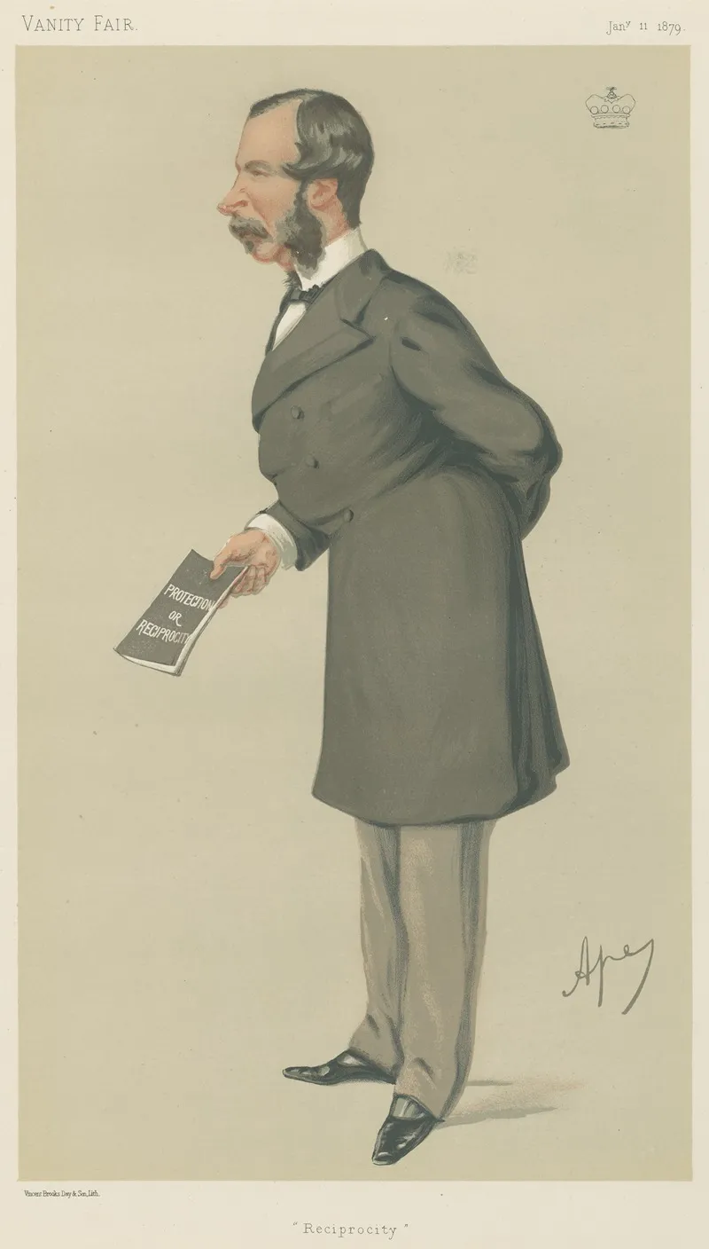 Politicians Reciprocity Lord Bateman January 11 1879 by Carlo Pellegrini - Canvas Print