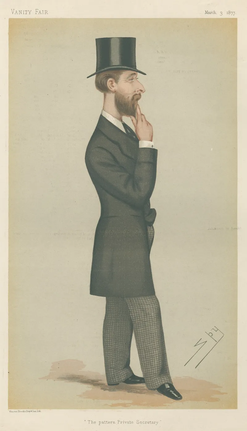 Politicians The Pattern Private Secretary Mr Montague William Corry March 3 1877 by Leslie Matthew Ward - Canvas Print