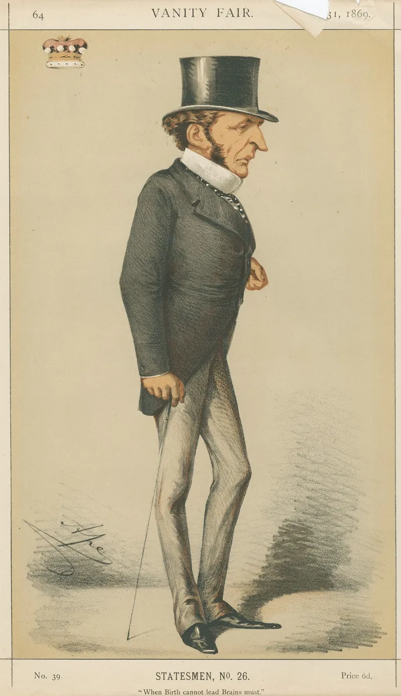 Politicians When Birth Cannot Lead Brains Must Lord Cairns July 31 1869 by Carlo Pellegrini - Canvas Print