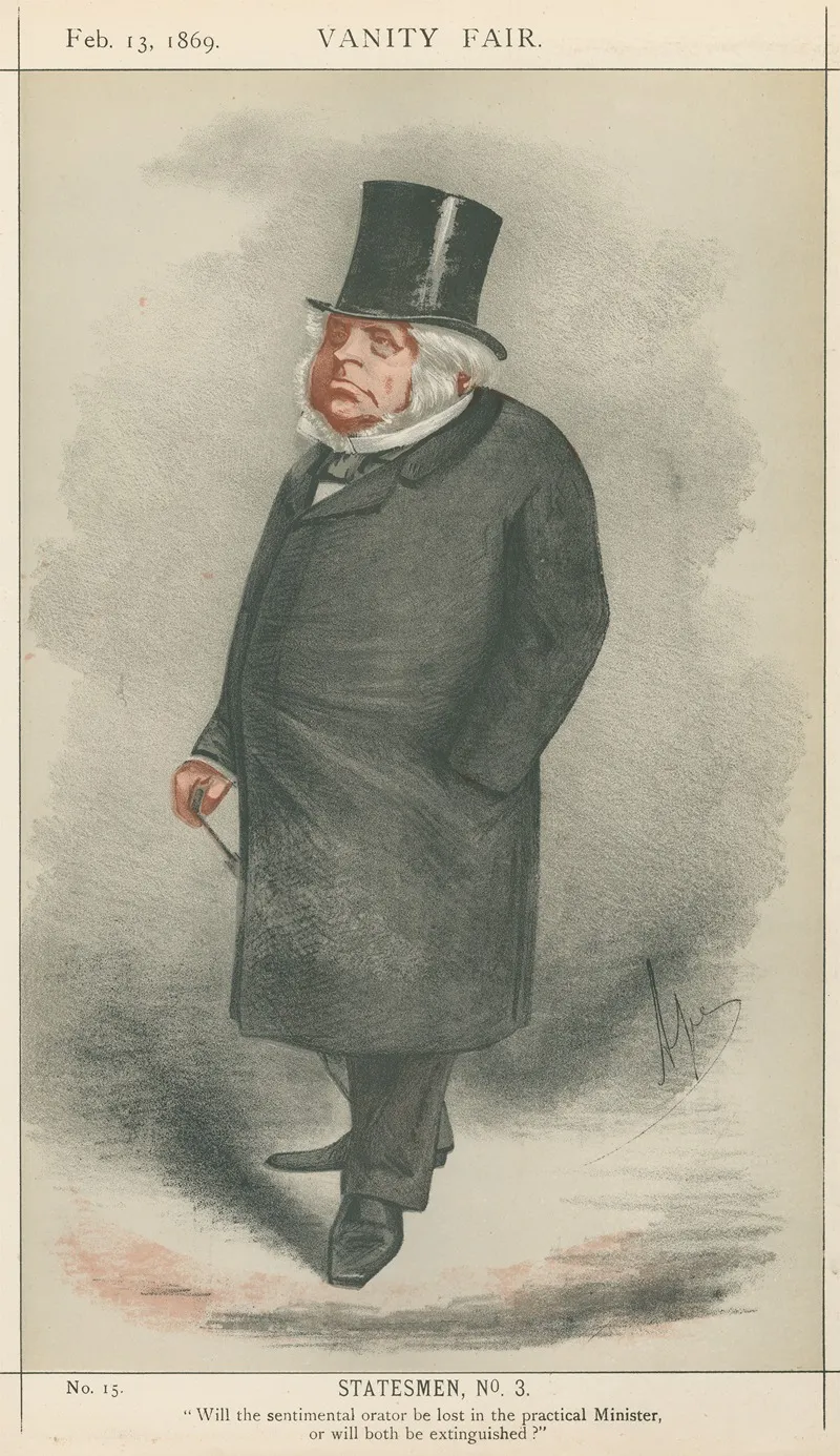 Politicians Will The Sentimental Orator Be Lost In The Practical Minister Or Will Both The Extinguished The Rt Hon John Bright February 13 1869 by Carlo Pellegrini - Canvas Print