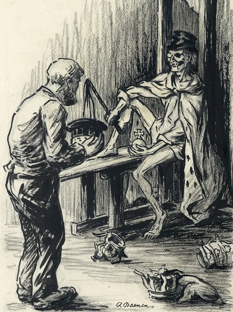 Politieke Karikatuur by Albert Daenens - Canvas Print