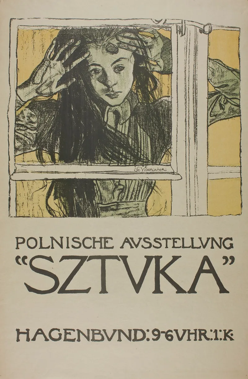 Polnische Ausstellung Sztuka Plakat Wystawy Towarzystwa Artystow Polskich Sztuka W Wiedniu 1908 Hagenbund