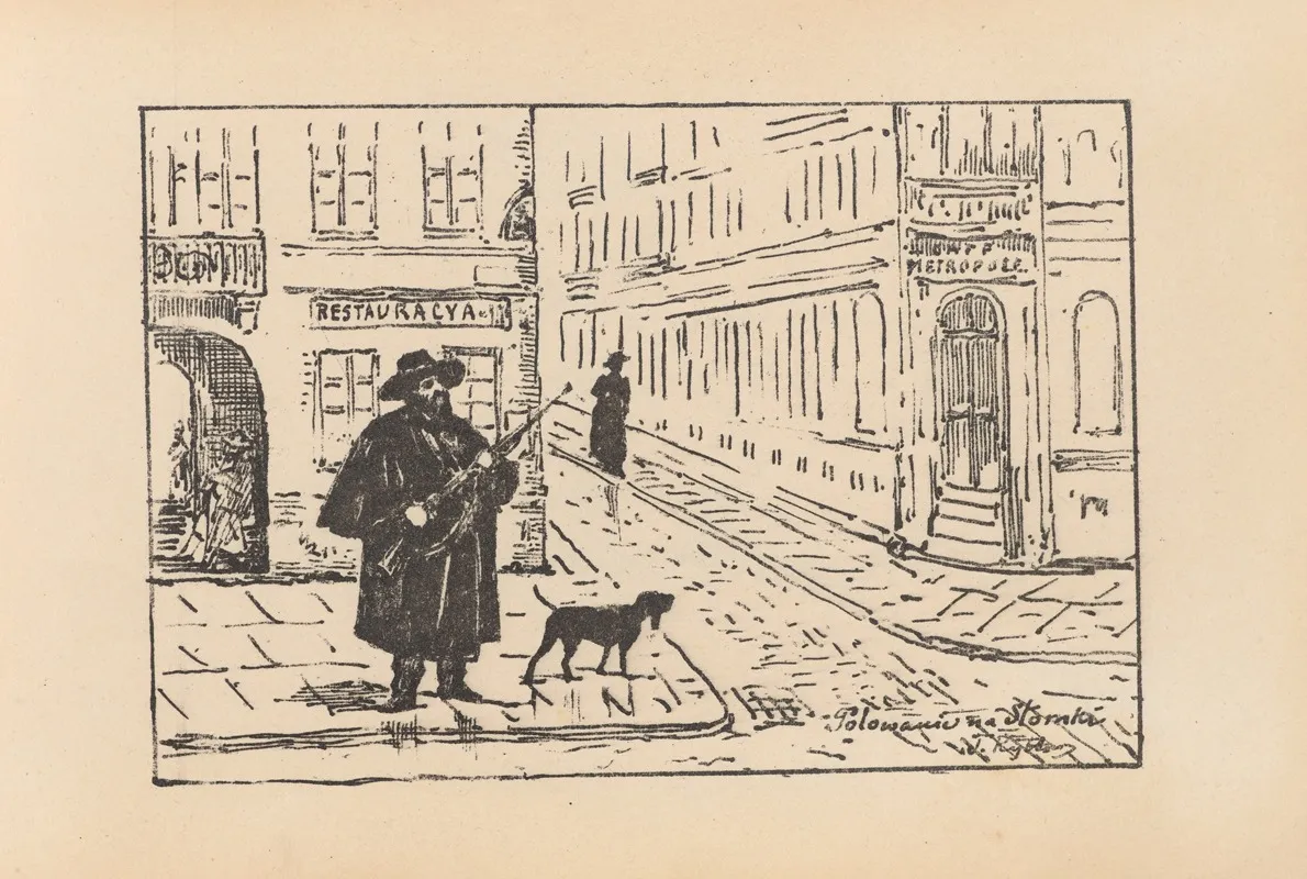 Polowanie Na Slonki by Tadeusz Rybkowski - Canvas Print